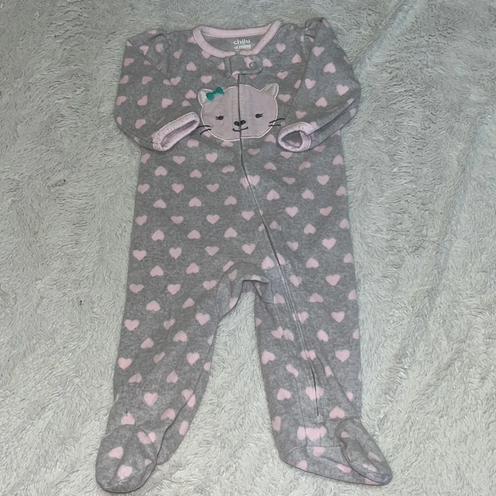 carters 3-6 months fuzzy cat footie / sleeper 🐱 - Picture 1 of 4